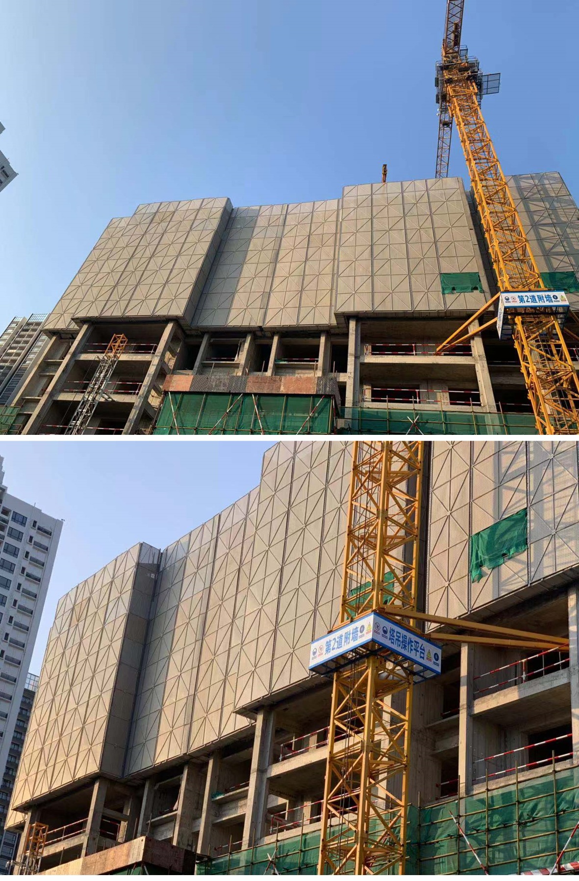 建筑施工外墙防护网 脚手架附着型金属网片 高层建筑米字型爬架网