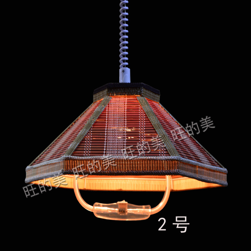 升降灯伸缩灯麻将灯茶楼吊灯棋牌灯书房餐厅复古中式吊灯竹艺吊灯