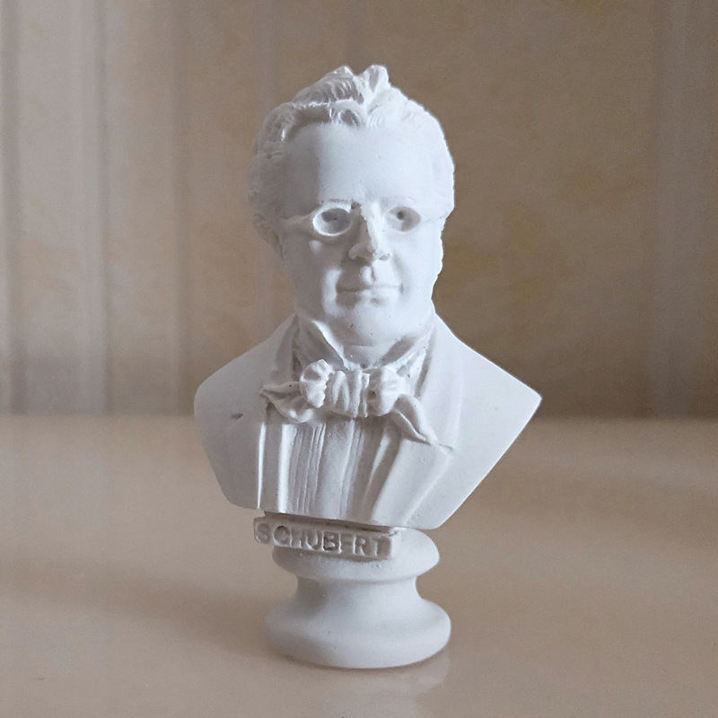 7cm音乐家舒伯特迷你小树脂仿石膏头像欧式人物手办摆件美术用品