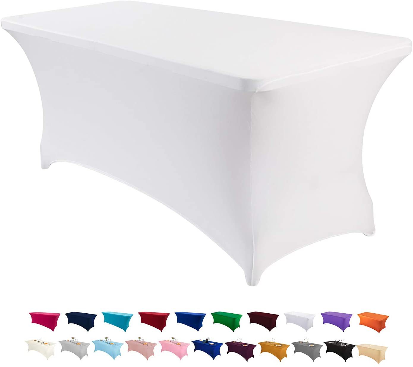 Cross-Border Foreign Trade Elastic Table Cover Outdoor Party Wedding Rectangular Elastic Spandex Tablecloth Cocktail Table Top Tablecloth