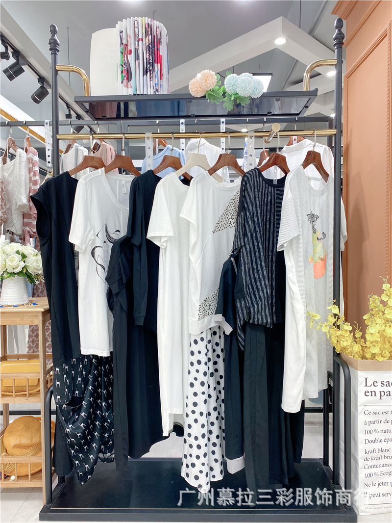 品牌尾货女装述忘22夏大码女装撤柜品牌女装折扣直播货源剪标走份