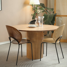 ins实木餐桌家用小户型客厅个性创意圆桌休闲接待洽谈桌咖啡桌