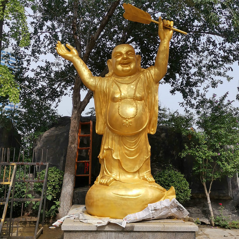 大型铜弥勒佛 铸铜弥勒佛雕塑寺庙佛像 铸造纯铜佛教佛像雕塑