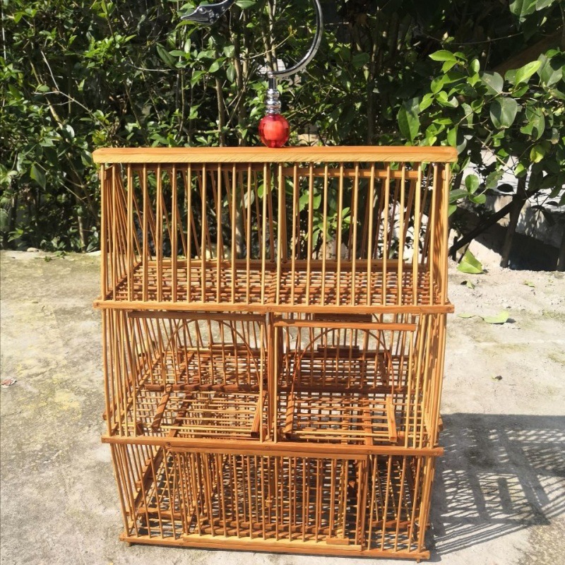 黄豆鸟鸟笼麻雀绣眼鸟笼黄腾笼竹制加密排笼小号家用小型养鸟笼子