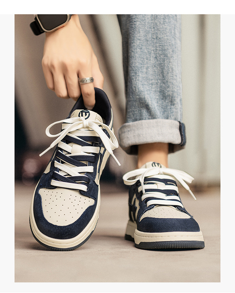 星星板鞋男空军鞋子一号男款莆田鞋滑板鞋黑白秋季面包休闲潮鞋