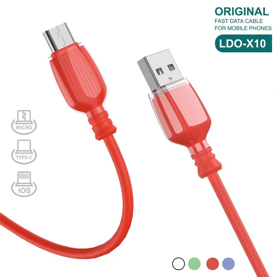 LDO-X10 New PVC Fast Charge Data Cable Support I5 Android TC Smartphone Qc3.0 Fast Charge Function