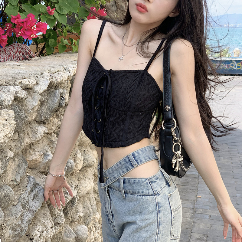 辣妹春日bi备 设计感露腰牛仔裤女小个子开叉直筒裤春季