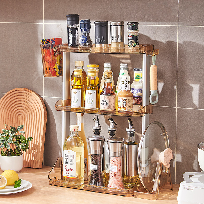 Spice Rack Kitchen Shelf Table Top Oil Salt Sauce Vinegar Storage Narrow Corner Seasoning Spice Rack Household