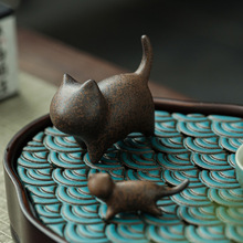 Retro Kiln change pet Kung Fu tea Table Decor Office vintage