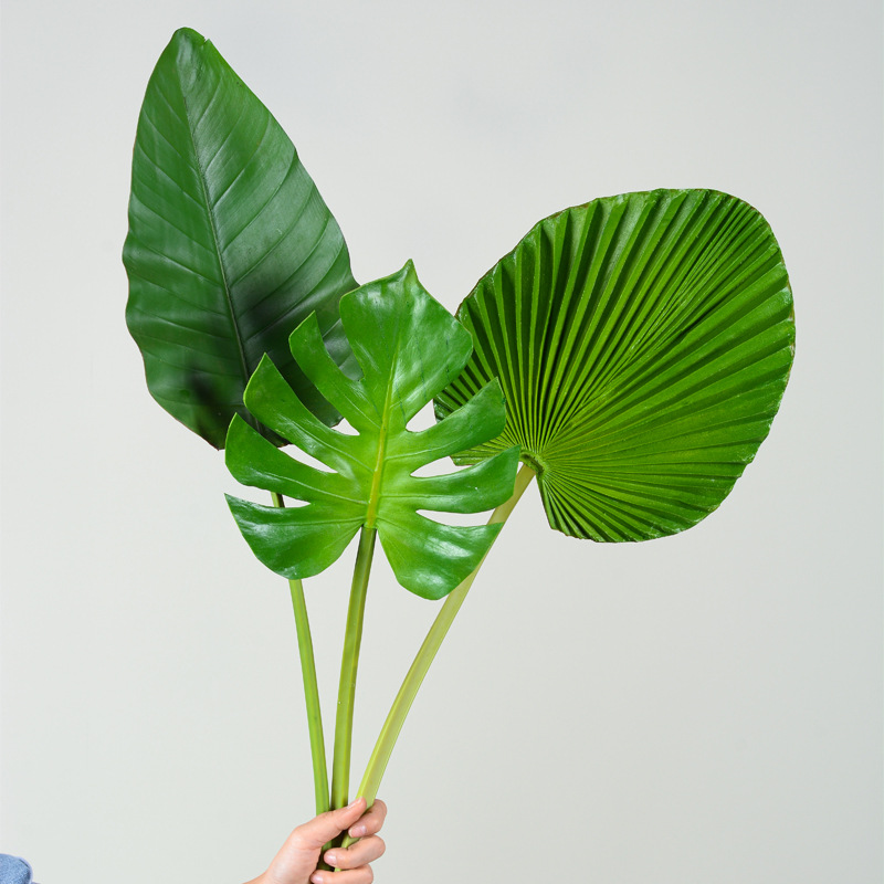 仿真叶子单支龟背叶旅人蕉散尾叶 春羽叶 装饰配饰仿真单片叶子