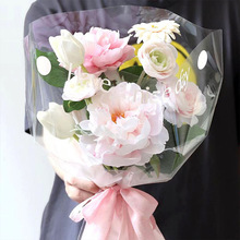 笑脸花束包装袋透明多枝多支玫瑰花向日葵鲜花袋子摆摊花艺材料