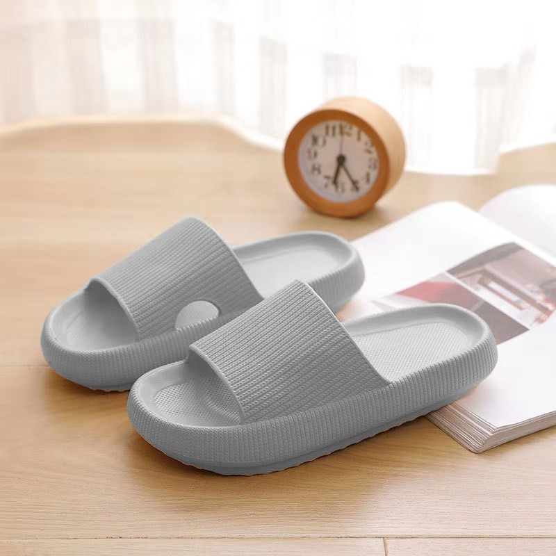 4cm Thick Bottom Sandals for Women Summer New Couple Rubber and Plastic Indoor Home Shit Feeling Eva Men's Sandals Shoes