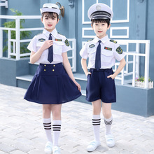 儿童小海军套装警察制服男女童演出服五一中小学生特种兵特警衣服