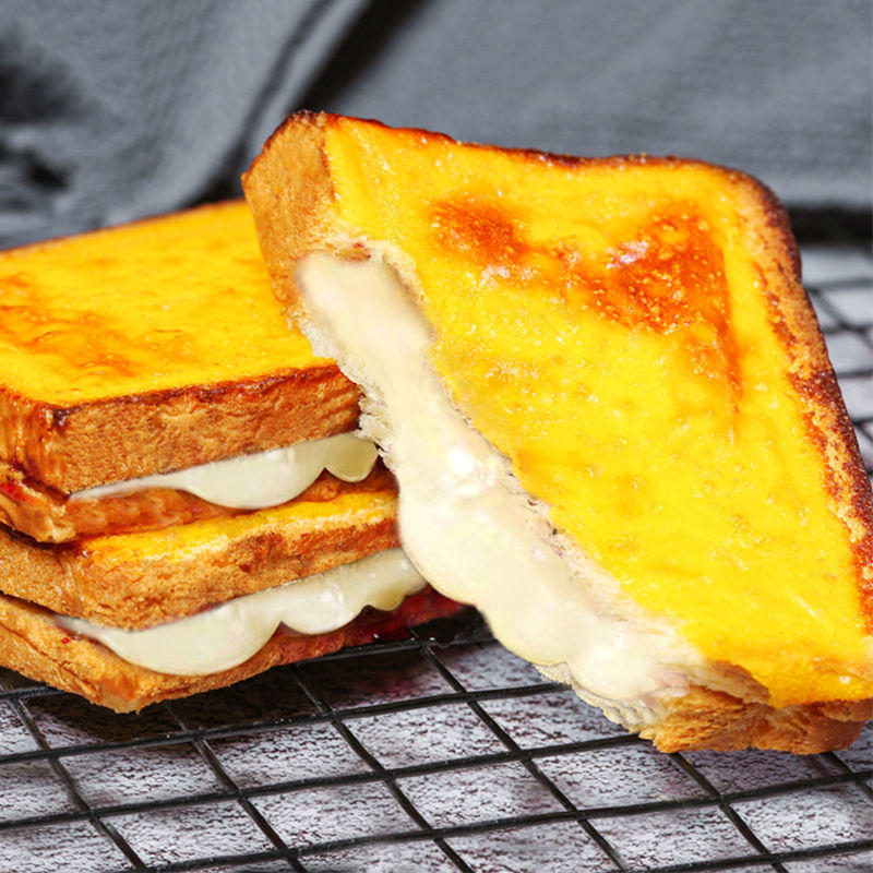 熔岩蛋糕岩烧乳酪夹心吐司奶酪面包片批发网红糕点一整箱4斤-半斤
