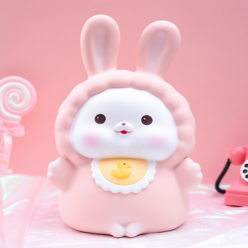 大容量网红储蓄罐大号萌兔子网红存钱罐搪胶防摔儿童新年礼物批发