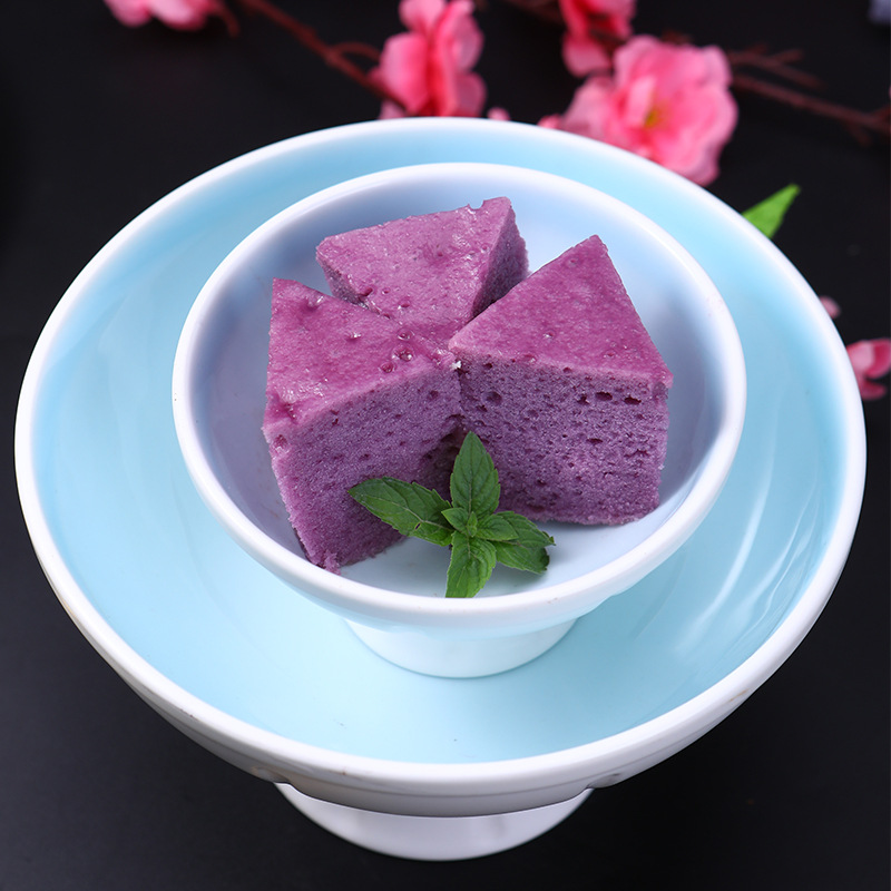 广式紫薯马拉糕速食早餐三角形发糕蒸米糕松糕速冻半成品220g10块