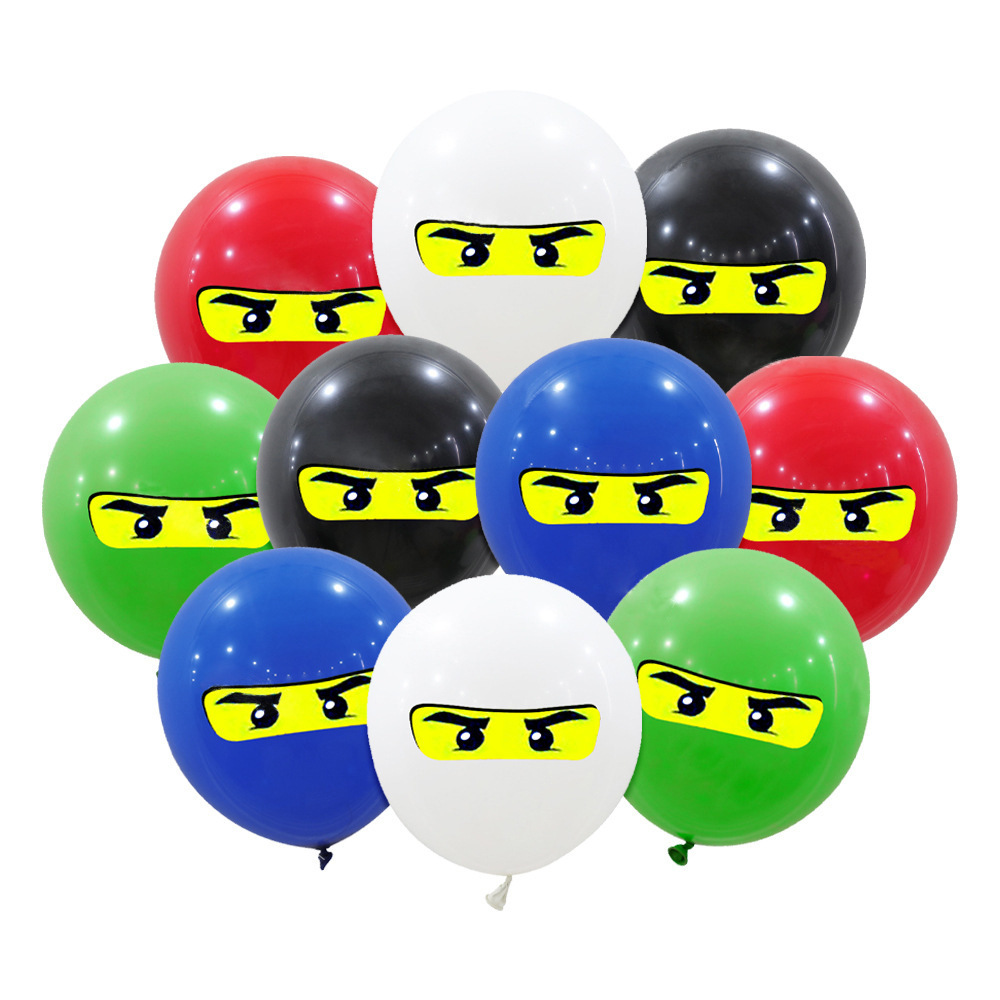 Ninja Balloon Birthday Party Suit Cartoon Decorations Arrangement Scene 12-Inch Latex Ninja Balloon Supplies