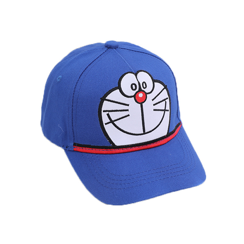 外贸新款卡通机器猫帽子遮阳男女孩哆啦a梦棒球帽儿童帽鸭舌帽