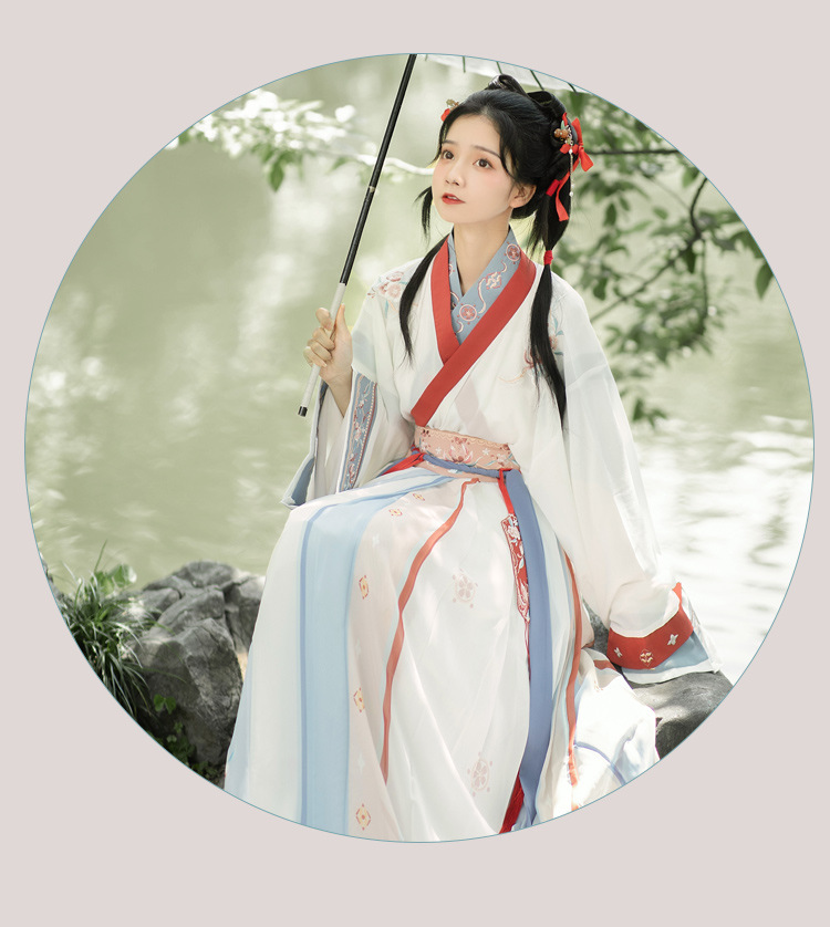 春季新款晋制汉服女成人古装超仙中国风重工刺绣对襟交流齐腰襦裙