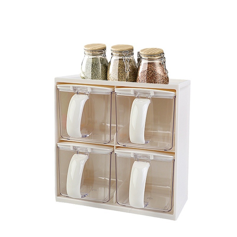 X189 Simple Seasoning Box Kitchen Spice Jar Storage Rack Seasoning Bottle Suit Oil Salt Sauce Vinegar Storage Box