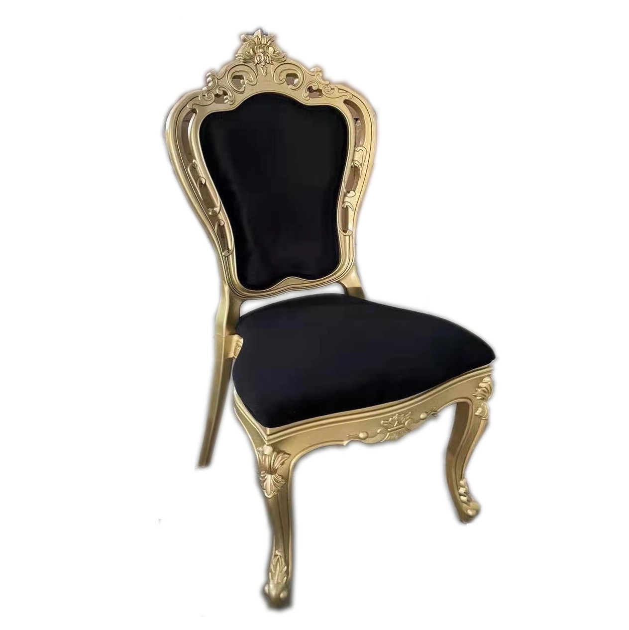 欧式古典奢华雕花餐椅美式树脂宴会餐椅仿复古英式皇冠餐椅凳子