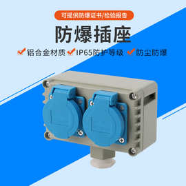 厂家直供工业防爆插座 10A消防插座盒批发三孔铸铝防水户外插座