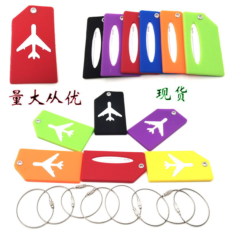 pvc soft rubber luggage tag aircraft suitcase tag boarding card silicone luggage tag tag