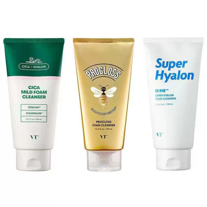 韩国vt老虎洗面奶玻尿酸洁面清洁温和控油祛痘vt黄金洗面奶300ml