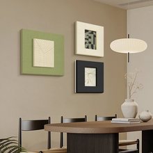 立体砂岩2024新款绿色奶油风大气组合客厅餐厅装饰画饭厅挂画