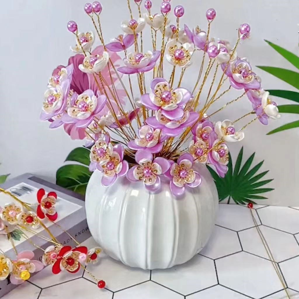 串珠手工艺品2022年新款四层芙蓉花材料包套餐手工装饰非成品