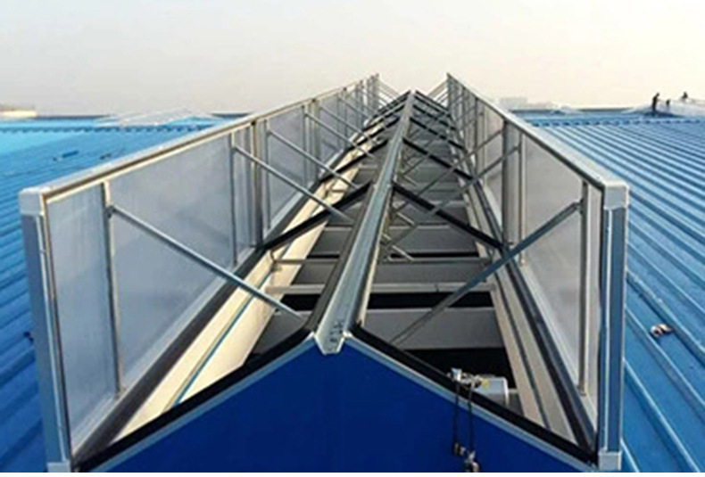 电动采光通风天窗三角形天窗一字排烟天窗车间屋顶通风采光顶天窗