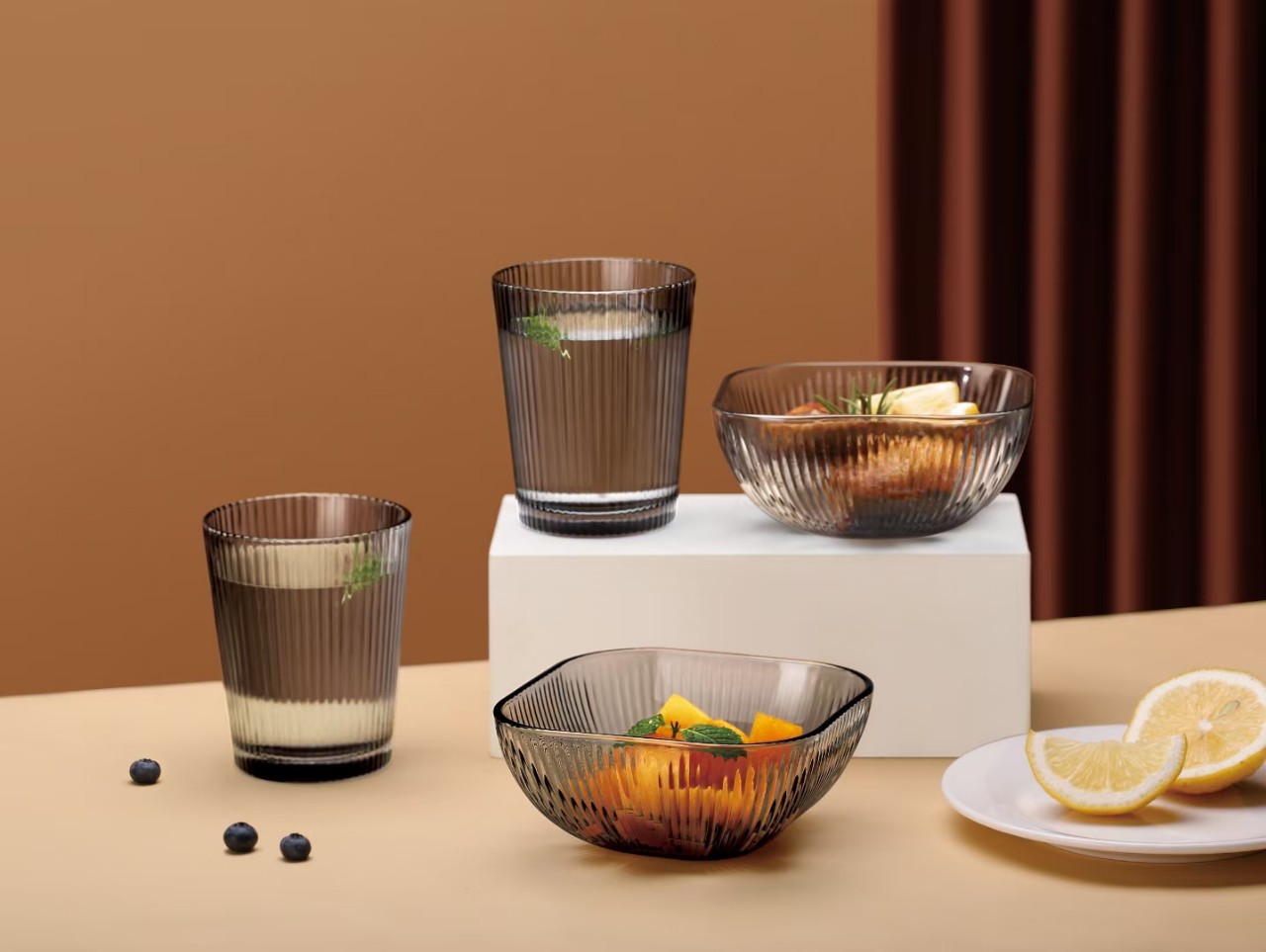 玻礼多蜜 玻璃杯沙拉碗套装 礼盒随手礼品餐具六件套5元活动礼品