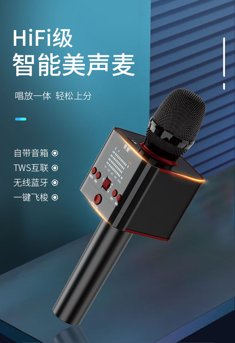 索爱mc17话筒音响一体麦克风专业k歌电脑手机无线蓝牙唱吧声卡麦8