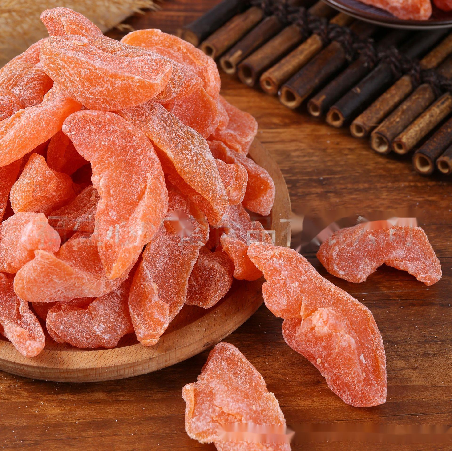 水蜜桃干盐津桃肉500g罐装无核桃子干果蜜饯果脯酸甜即食小零食