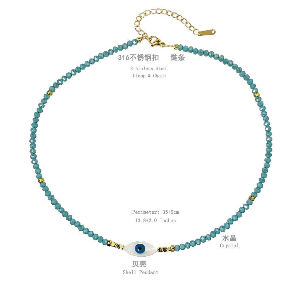 Korean Spring and Summer New Niche Y2g Color Crystal String Beads Necklace Women's All-Match Freshwater Pearl Dopamine Ornament