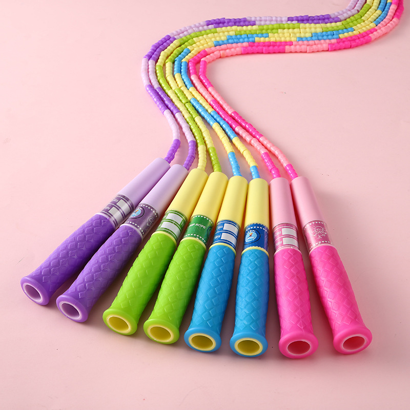 Bamboo Skipping Rope in Stock Wholesale Learning Children‘s Sports Activity Skipping Rope Beginner Training Solid Color Bamboo Skipping Rope