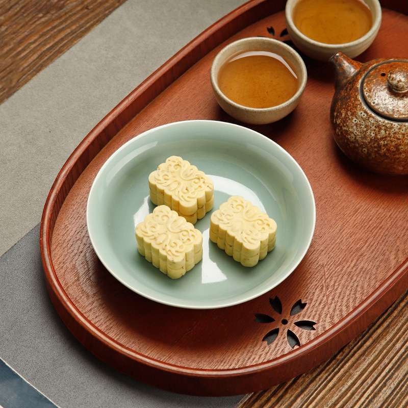 陶瓷简约茶点盘中式禅意复古点心水果碟小日式干果甜品零食碗托盘