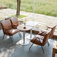 北欧餐桌简约现代奶茶店沙发汉堡甜品店咖啡馆西餐厅餐桌椅组合