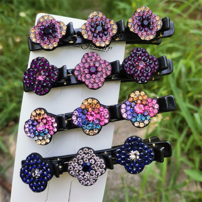 clover hot drilling cropped hair clip braided hair organize fantastic hairpin side clip hairware forehead bang clip duckbill clip