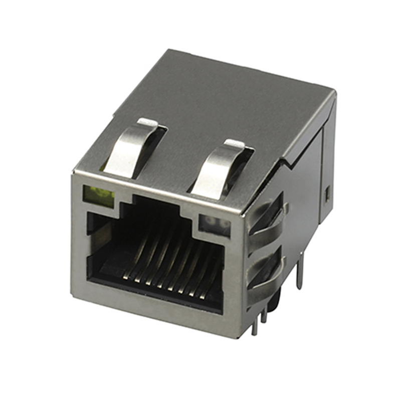 千兆rj45母座rj45集成变压器网络接口插座带灯带屏蔽up长2160