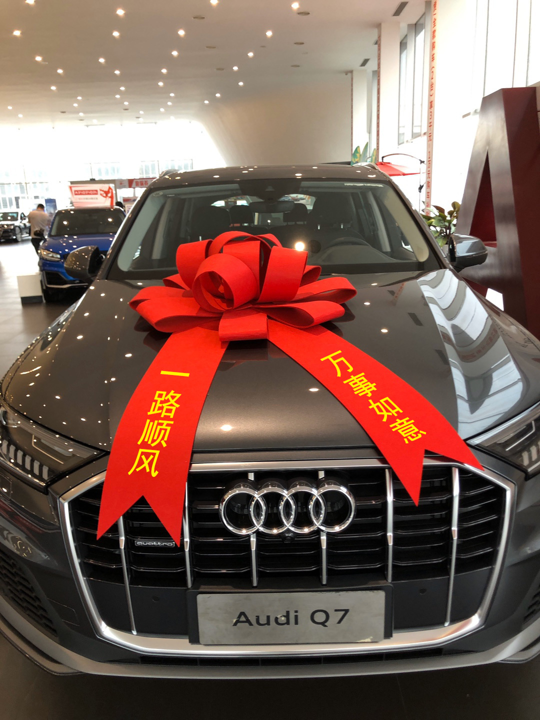 新车布置汽车展示大红花装饰4s店展厅布置提车蝴蝶结交车仪式用品