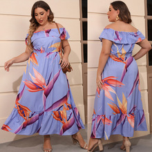 summer off shoulder beach dress plus size women dresses 裙子