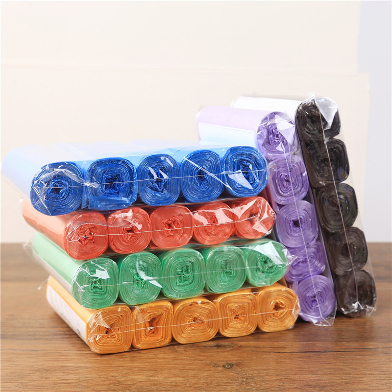 New Material Flat Mouth Garbage Bag Thickened Point Break Disposable Household Medium Kitchen Flat Mouth Plastic Bag Roll