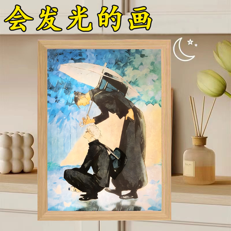 Five-Strip Wu Light Painting Small Night Lamp Luminous Decorative Painting Bedroom Living Room Desk Table Photo Frame Creative Gift