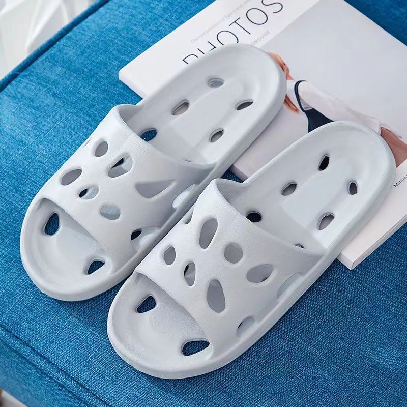 Bathroom Slippers Leaking Non-Slip Men's Summer Indoor Household Couple Bathing Quick-Drying Hollow Sandals Women