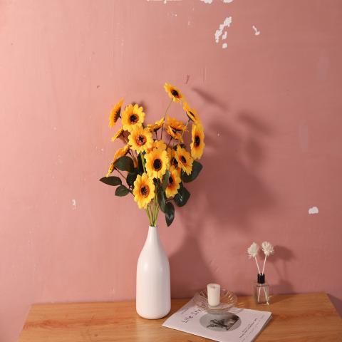 ins风向日葵小太阳花假花客厅摆件塑料落地装饰花开业花批发-阿里巴巴