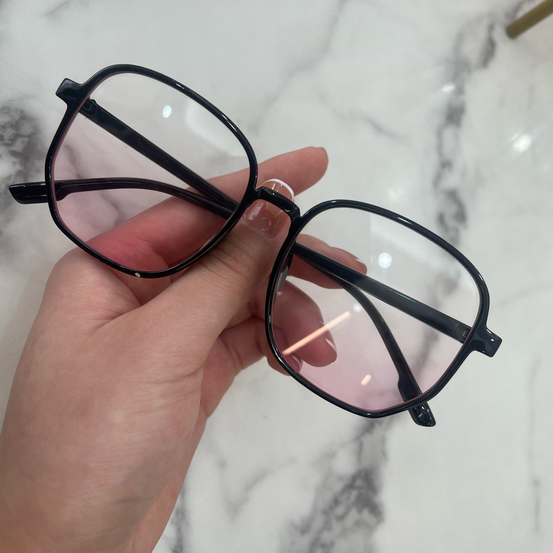 夏日渐变粉色墨镜女韩版潮浅色腮红太阳镜时尚高级感防晒眼镜批发