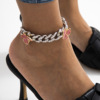 Europe and America Cross border temperament Simplicity Diamond butterfly Anklet Hip hop ins Full bore Cuba chain Foot ornaments Europe and America Cross border temperament Simplicity Diamond butterfly Anklet Hip hop ins Full bore Cuba chain Foot ornaments