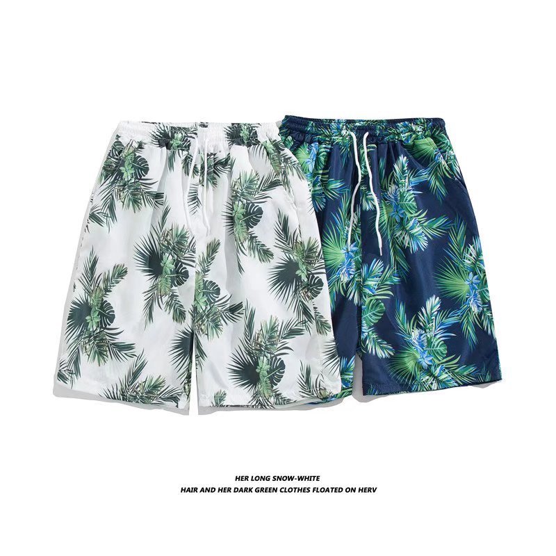 夏威夷海边度假花裤衩男女五分休闲情侣夏季短裤速干宽松沙滩裤潮