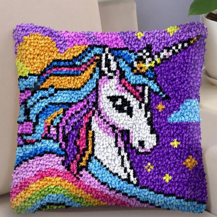 段段绣抱枕diy十字绣地毯绣段段绣毛线绣 鹿图案花纹-阿里巴巴